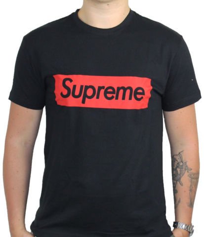T-shirt Supreme logo   taglia comoda maglia unisex uomo donna bambino
